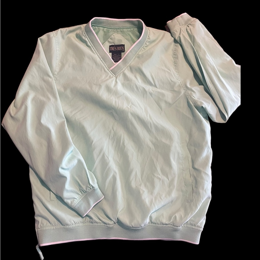 Trés Bien Vintage Women’s Suede Mint Golf Pullover w/Side Zip Size Large